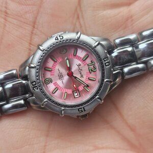 B.U.M Equiment Ladies Wristwatch Pink Face Date Calendar Analog Quartz Watch